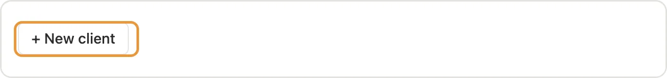 The + New client button marked on the main page