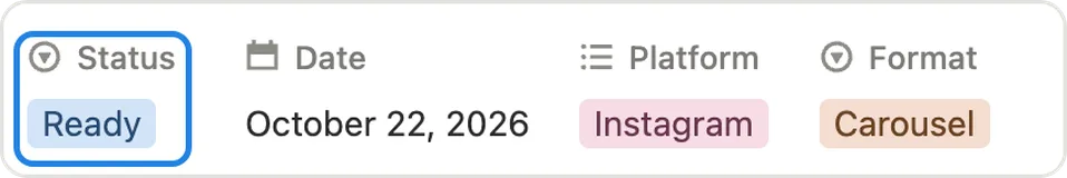 The Status property set to Ready on a post
