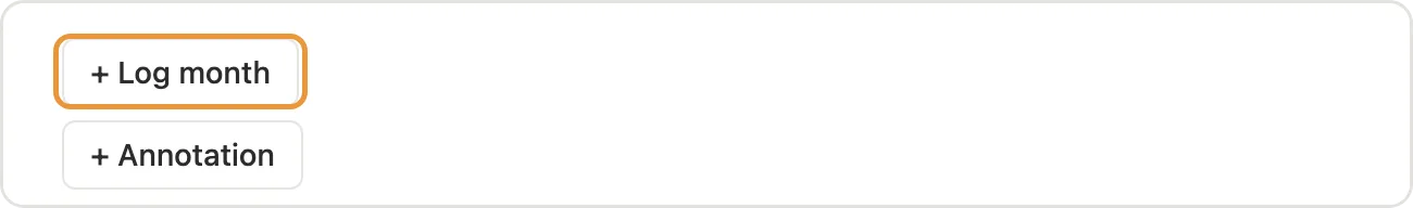 The + Log month button marked above + Annotation