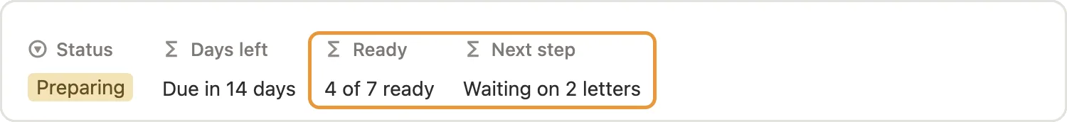 Ready and Next step marked on a program page