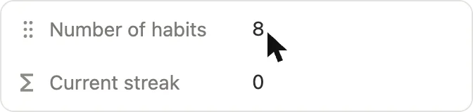 My settings with Number of habits set to 8