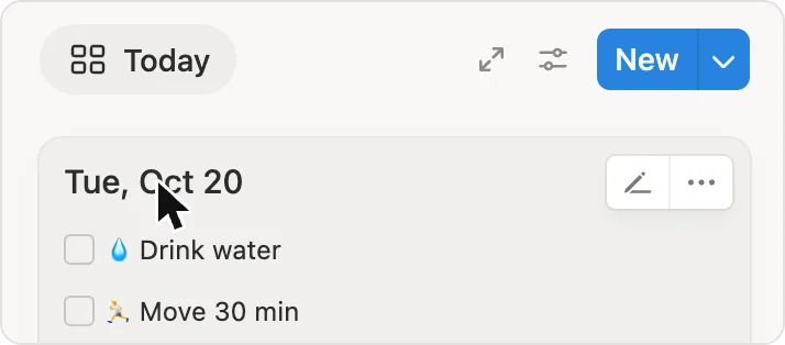 Pointer on the date of today’s card