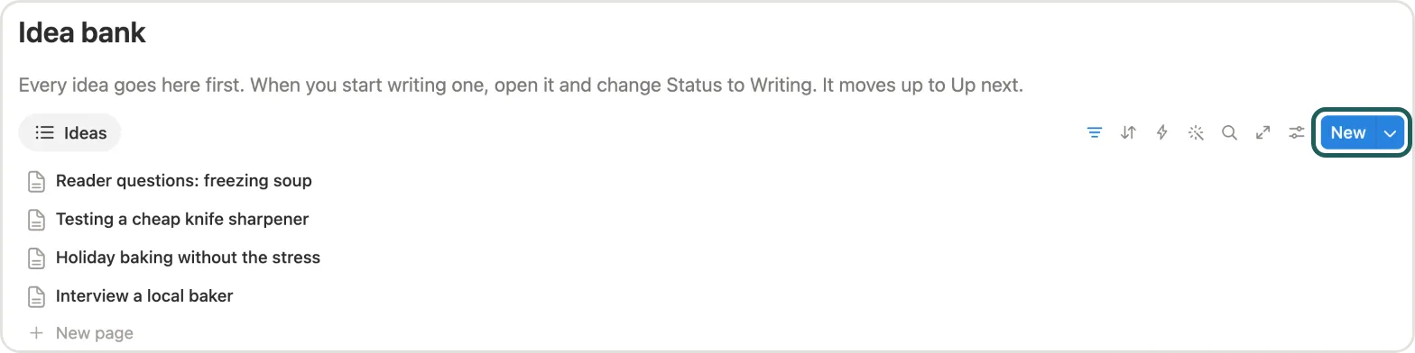 New marked in the Idea bank