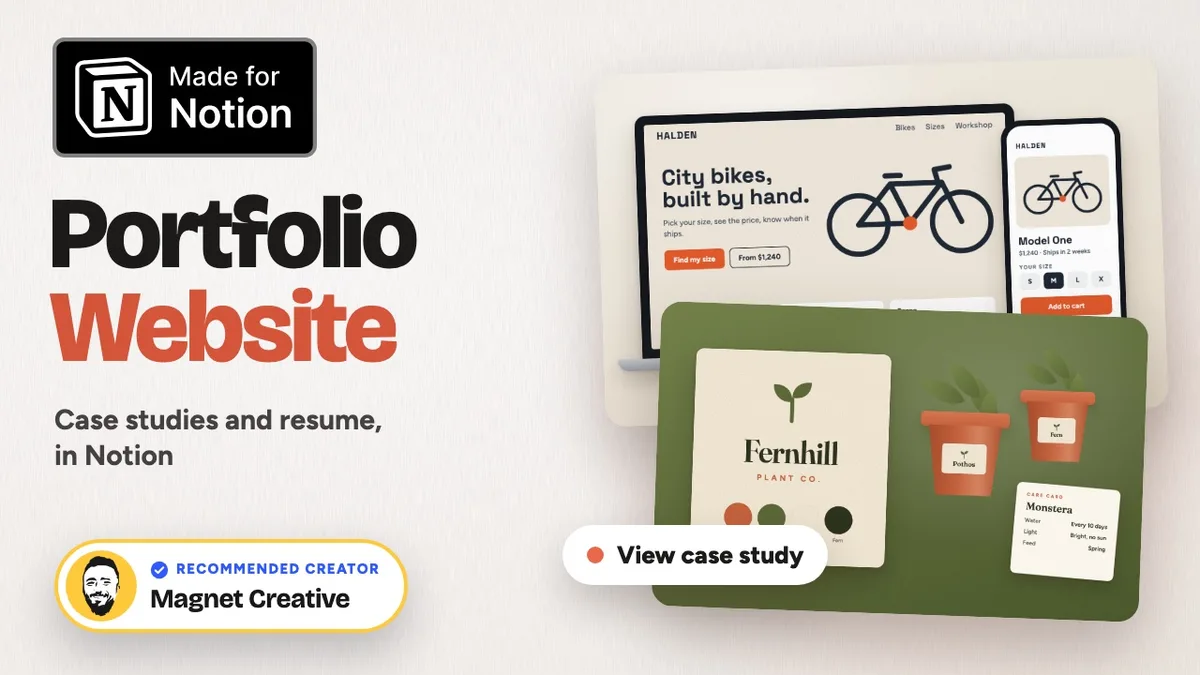 Cover of the 47 second video tour of the Portfolio Website for Notion