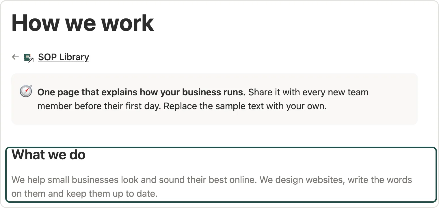 What we do marked on the How we work page