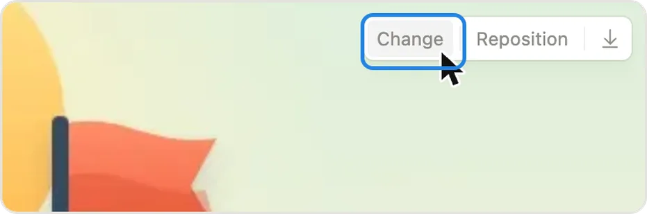 The Change button on a card picture